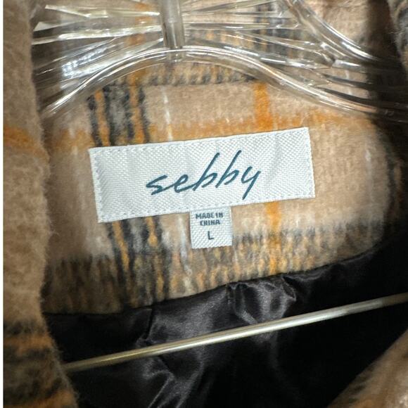 NWT Sebby Women's Oversized Plaid Fall Shirt Coat size large - Picture 5 of 12